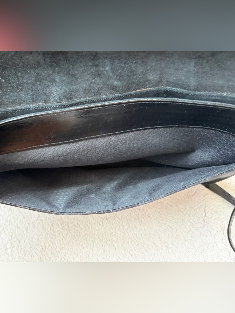 Vintage 70s 80s Black Eel Skin Clutch Purse - Picture 9 of 13